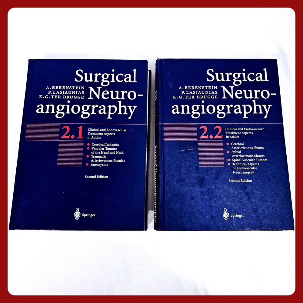 Surgical Neuroangiography Berenstein Vol 2.1 2.2 Hardcover Textbook Springer‎ GD